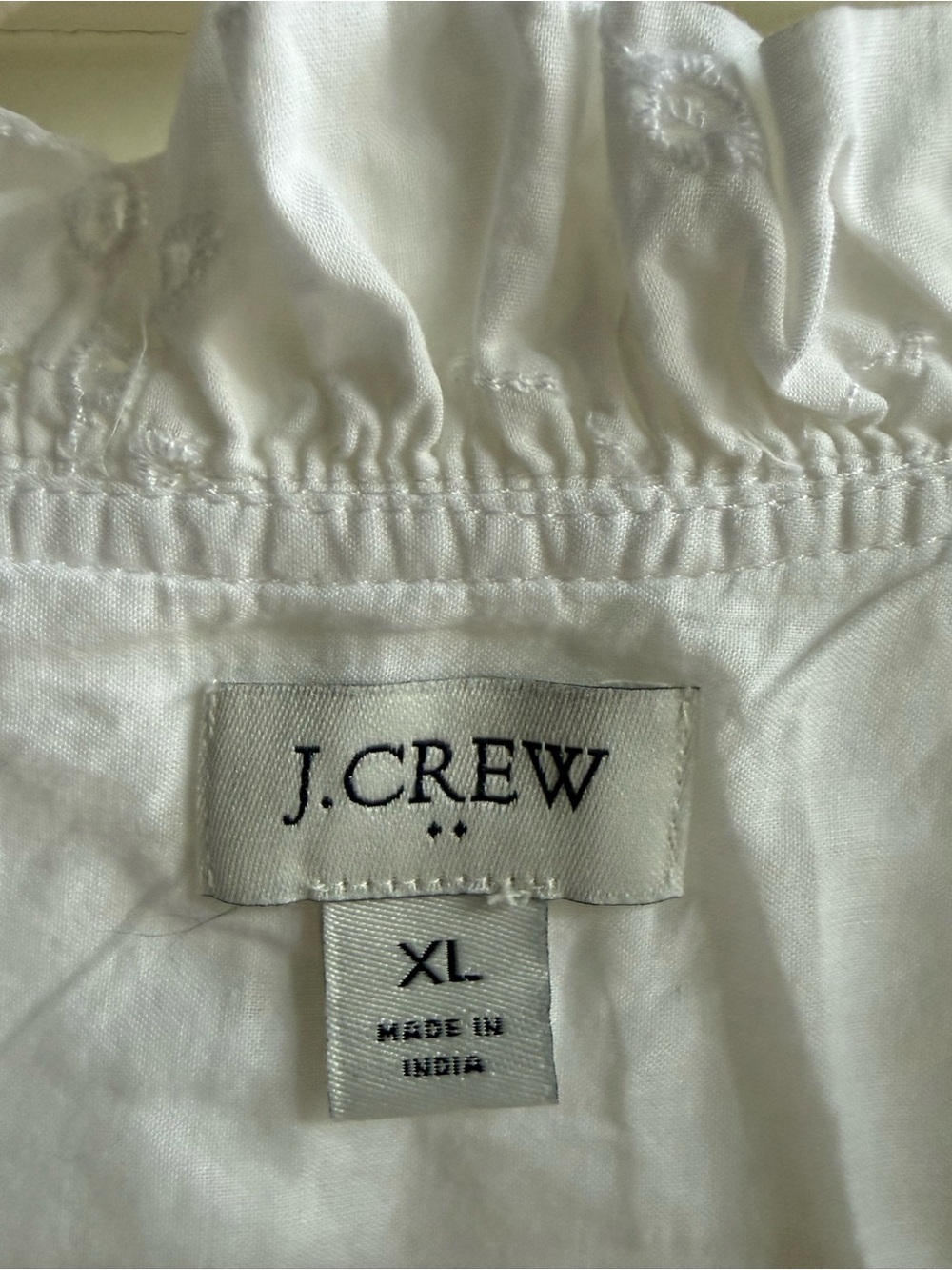 J.Crew Romantic Broderie Anglaise Ruffle Top | XL | 100% Cotton | Cottagecore - Picture 6 of 13